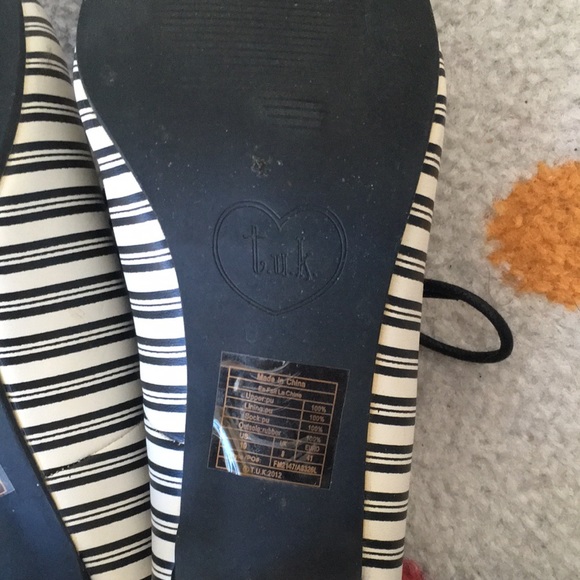 t.u.k. Black and White Striped Heels - Picture 4 of 4